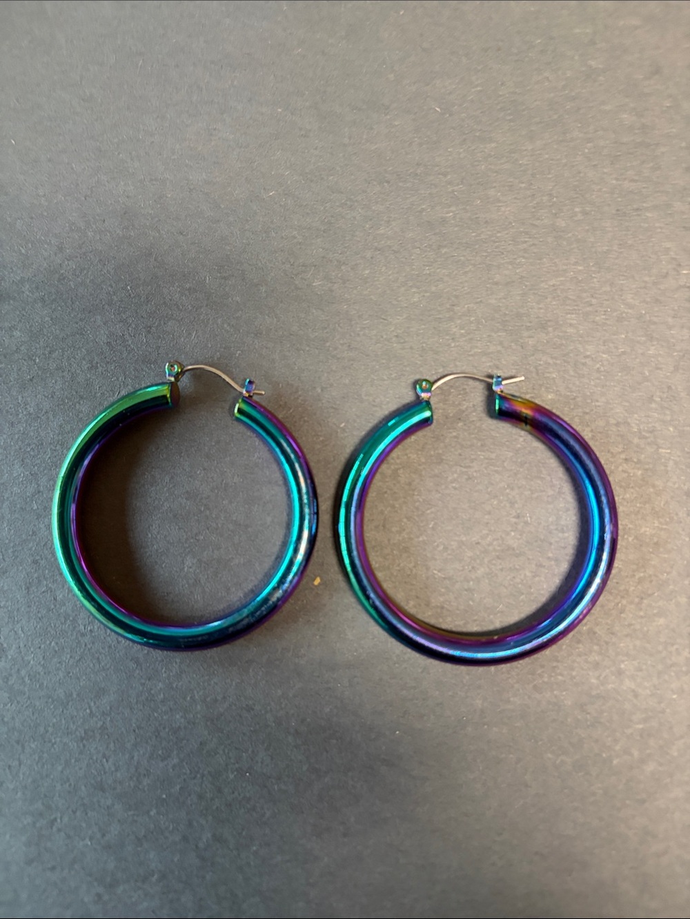 Iridescent Multicolor Hoop Earrings - Women Jewelry